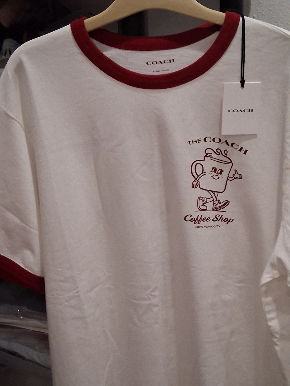 COACH White & Red  Graphic Tee -Women .New
